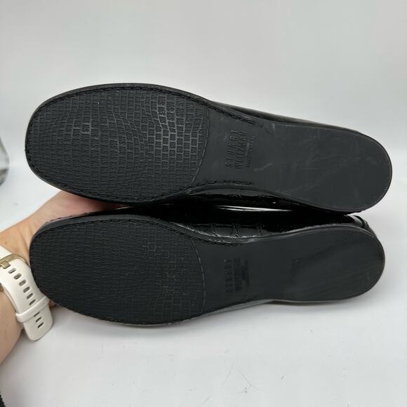 Stuart Weitzman Patent Leather Croc Embossed Wedge Buckle Loafer Women’s 4 - Picture 15 of 15